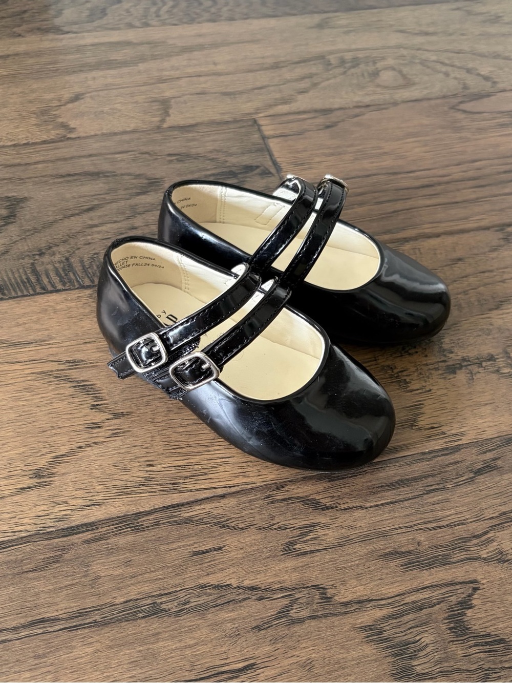 Baby GAP Black Patent Double-Strap Mary Jane Shoes